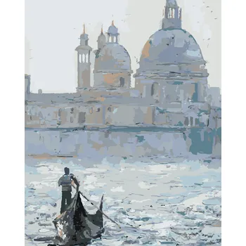ZUTY Malování podle čísel - GONDOLA NA BENÁTSKÉM KANÁLU Rozměr: 40x50 cm, Rámování: vypnuté plátno na rám