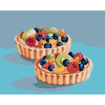 ZUTY Malování podle čísel - TARTALETKA S OVOCEM 2 (MYROSLAVA VOLOSCHUK) Rozměr: 40x50 cm, Rámování: bez rámu a bez vypnutí plátna