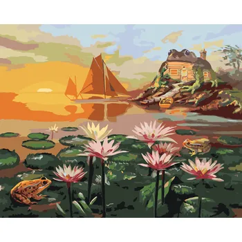 ZUTY Malování podle čísel - ŽABÍ DŮM (D. RUSTY RUST) Rozměr: 40x50 cm, Rámování: bez rámu a bez vypnutí plátna