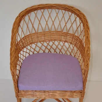 Podsedák Nábytek PEGAS Polstr na křeslo z vrbového proutí - látka fialový melír