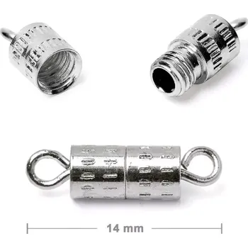 Šroubovací zapínání 14mm v barvě stříbra
