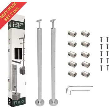 Nerezový sloupek, vrchní kotvení, vyplň D12, H100