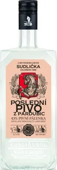 Pálenka Sudlička Poslední pivo z Pardubic 43 % 0,7 l
