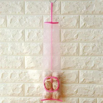 Závěsná síť na česnek | síťka na zeleninu - Růžová