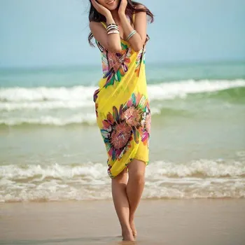 Dámské plavky Pareo přes plavky | šátek na plavky - žlutý,150 x 60 cm