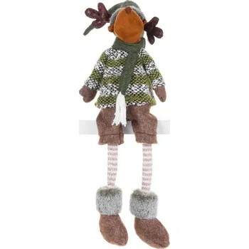 Vánoční dekorace MagicHome Sobí kluk v krátkých kalhotách zelený/hnědý 70 cm