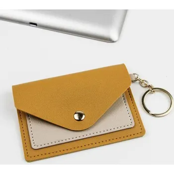 Peněženka Tenká jednoduchá kožená peněženka - Žlutá