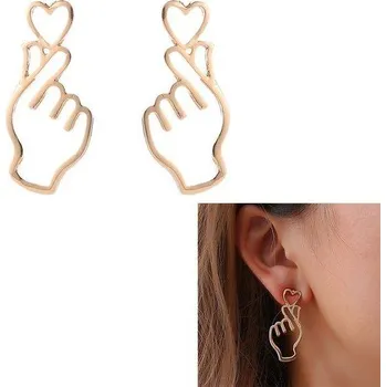 Náušnice Originální náušnice s kamínky | náušnice kočky, srdce, 1 pár - styl Srdce