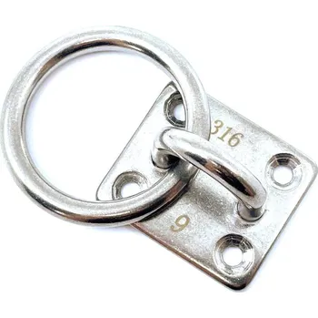 Tesařské kování EU SELECT Nerezová deska s okem a kroužkem 35 mm 35x40 mm