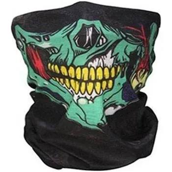 Šátek Balaclava | motorkářský šátek - potisk lebka - Zelená 2