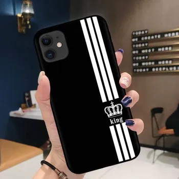 Pouzdro na mobilní telefon Obal na iPhone | silikonový obal na iPhone - King s třemi bílými pruhy,XR
