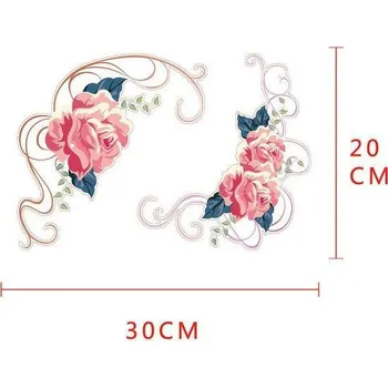 Vánoční dekorace Vánoční nálepka | květinová samolepka na okno, 20 x 30 cm - 2 ks - 6