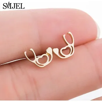 Náušnice Originální šperk | dámské náušnice, 1 pár - Stetoskop,Stříbrná