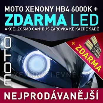 Autožárovka AKCE: XENONY MOTO HID HB4 6000K - přestavbová motocyklová sada 12V (kup tuto xenonovou sadu a dostaneš LED parkovací žárovky ZDARMA)