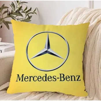 Auto-moto Polštářek Mercedes Benz žlutý 30x30cm