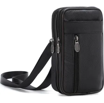 Pánská kožená mobilní taška CH6833 Barvy: Černá
