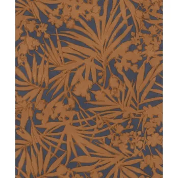 Tapeta Vliesová tapeta černá, okrová - listy, rostliny 330335 / Tapety na zeď Paraiso (0,53 x 10,05 m) Rasch