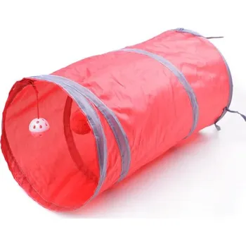 Hračka pro kočku Skládací prolézačka pro kočky | tunel pro kočky s míčky, délka 50 cm - Červená barva
