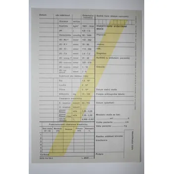 Kvantitativní vyšetření moči, blok