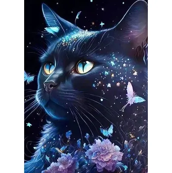 Diamantové malování Čína Diamantové malování - motivy koček- kulaté diamanty I Rozměry: 35x45 cm, Varianta: E