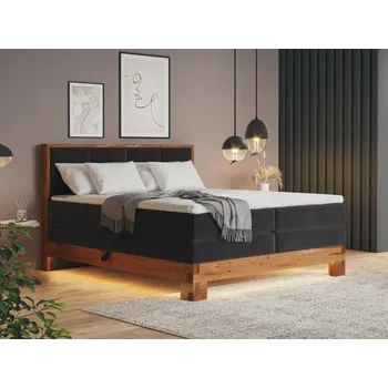 Postel Postel boxspring s úložným prostorem a LED osvětlením MAESTRO dub masiv plocha spaní 200x200