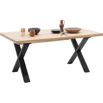 Jídelní stůl Rozkládací jídelní stůl z masivu BROOKLYN dub bělený/lak antracit Velikost stolu 220x100