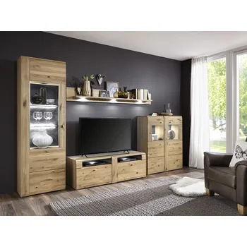 Knihovna Nábytek do obývacího pokoje ARRAS dub sukatý bělený