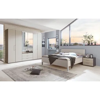 Ložnicová sestava Moderní ložnice GLASGOW grafit / sklo šedý mat 2