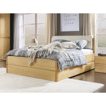 Postel Postel s úložným prostorem včetně roštu 160x200 ATLANTA typ 16 dub přírodní, ekokůže Ecru