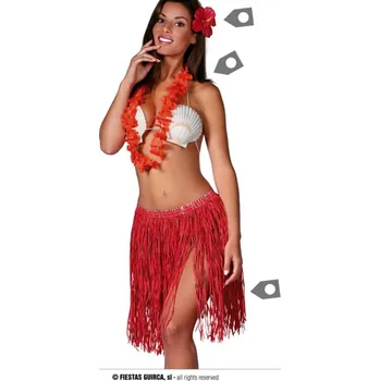 Karnevalový doplněk Fiestas Guirca Hawajský set pro dospělé červený - červená