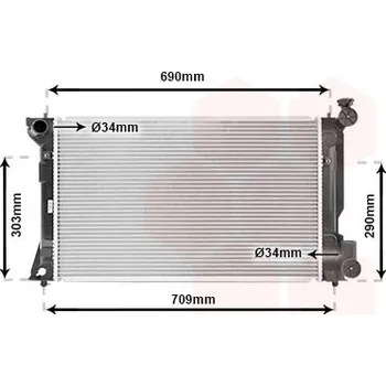 Chladič motoru Chladič, chlazení motoru VAN WEZEL 53002332
