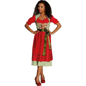 Rubies Deutschland Dirndl tradiční kostým červeno-zelený - velikost 42