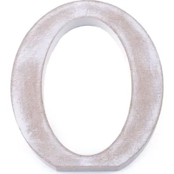 Dřevěná písmena abecedy vintage - 15 "O" bílá