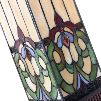 Lampička Clayre&Eef Stolní lampa 5907 pestré stínidlo ve stylu Tiffany tmavě hnědá, rozmanitá 1 x 40 W - Doprava zdarma