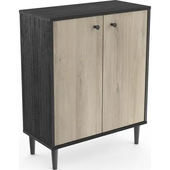 Komoda Komoda BOREROS 2D, černá struktura/dub kronberg + vyzvednutí ZDARMA