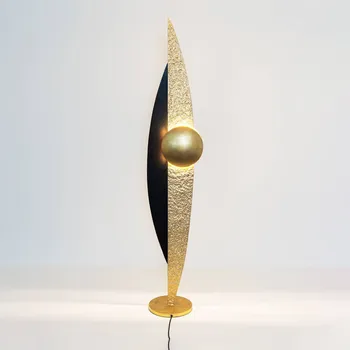 Lampička Holländer LED stojací lampa La Presa, zlatá/černá/hnědá zlatá, černá, hnědá 4 x 2,8 W LED - Doprava zdarma