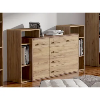 Ložnice Komoda DORINDA 2D4S, craft tobaco/craft zlatý, 5 let záruka + PROVĚŘENO zákazníky + vyzvednutí ZDARMA