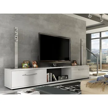 Televizní stolek Televizní stolek LOBA RTV, bílá/bílý lesk + vyzvednutí ZDARMA