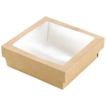 Jednorázové nádobí FirstPack Kartonový menubox s oknem PET 200ml 85/85/40mm 25ks