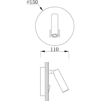 Lampička Deko-Light LED nástěnné světlo Brahe IV, bílá - osvětlovací hlava - Ø 2,5 cm, výška 8 cm bílá (RAL 9016) 1 x 4,8 W LED (hlava) + 1 x 2 W LED (sokl) - Doprava zdarma