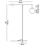 Stojací lampa Luceplan Malamata, kartáčovaná mosaz - Ø stínidla 22 cm; výška zavěšení stínidla 13 cm; Ø podstavce 38 cm broušená mosaz, opál 1 x LED dioda - Doprava zdarma