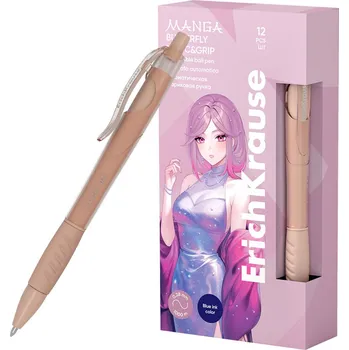 Pero kuličkové ErichKrause Butterfly Manga mačkací mix barev - modrá náplň