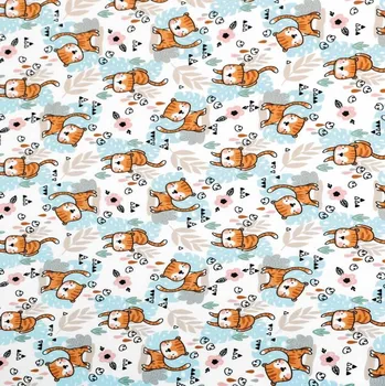 Bellatex Látka - elastický úplet s potiskem Béžová,Černá,Šedá