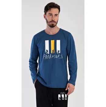 Pánské pyžamo Vienetta MAN Pánské pyžamo dlouhé Oliver Barva: Šedá - tmavě, Velikost: XL