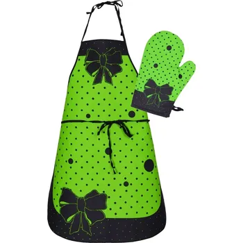 Kuchyňská zástěra Forbyt Zástěra a chňapka Madam -set zelený