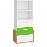 Regál LEPON 65S, dub artisan/bílá/zelená, 5 let záruka + vyzvednutí ZDARMA