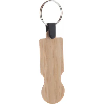 Reklamní BooCart EU přívěšek na klíče se žetonem z bambusu, přírodní