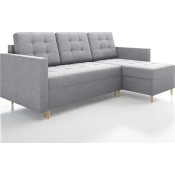 Sedací souprava Univerzální rohová sedačka MELANCANTA, světle šedá látka M83 +možnost VÝNOSU + vyzvednutí ZDARMA