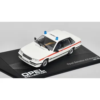 autíčko Eaglemoss Collection Opel Senator A2 Notarzt 1982 1:43 - Opel Collection časopis s modelem Opel Senator A2 Notarzt - kovový model auta