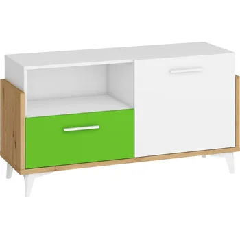 Komoda Komoda LEPON 125N, dub artisan/bílá/zelená, 5 let záruka + vyzvednutí ZDARMA